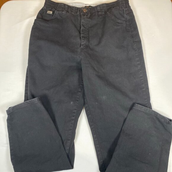 Lee Side Elastic Relaxed Fit 14 Medium Cotton Blend Black Jeans - Picture 1 of 10